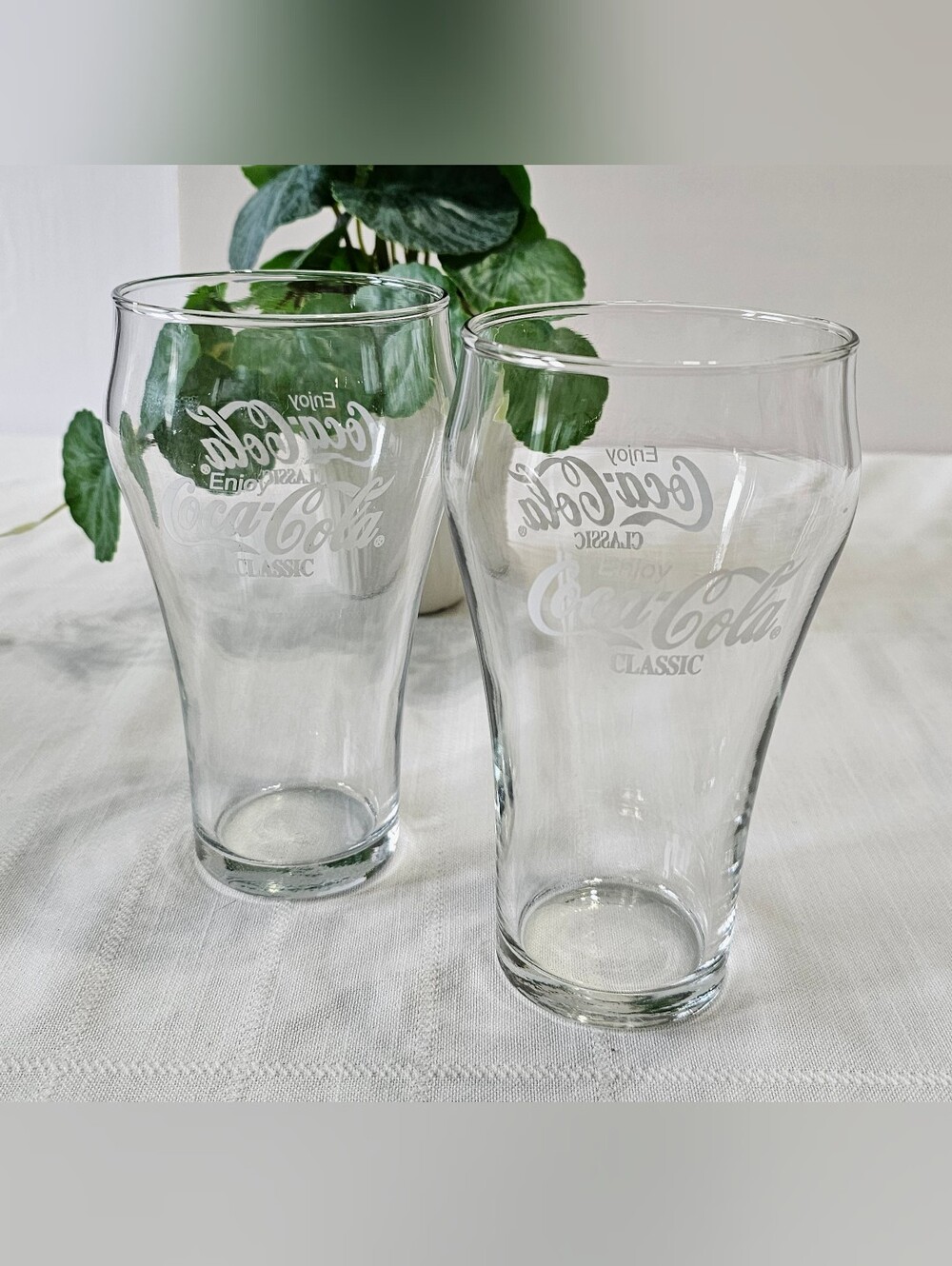 Coca-Cola Classic Libbey Contour Drinking Glasses Set of 2